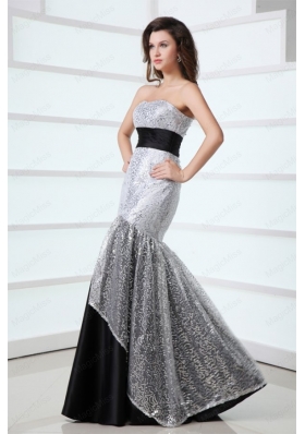 2015 Sexy Mermaid Sweetheart Sequins Floor Length Grey Prom Dress