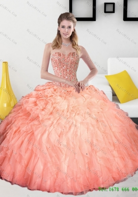 2015 Remarkable Beading and Ruffles Sweetheart Quinceanera Dresses