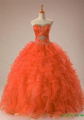 2015 Gorgeous Sweetheart Beaded Quinceanera Dresses in Organza