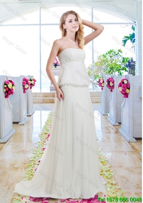 Simple Empire Wedding Gowns with Appliques