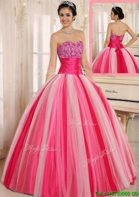 Hot Sale Multi Color Strapless Lace Up Quincanera Dresses