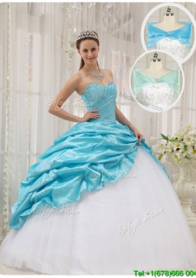 Lovely Ball Gown Sweetheart Plus Size Quinceanera Dresses in Aqua Blue