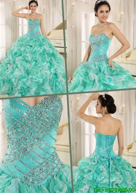 Brand New Apple Green Quinceanera Dresses with Beading and Ruffles