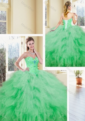 Luxurious Sweetheart Beading and Ruffles Quinceanera Dresses