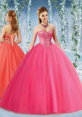 Feminine Beaded and Ruffled Tulle Vestidos de Quinceanera Dress in Puffy Skirt