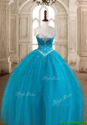 Best Selling Ball Gown Teal Sweet 16 Dress with Beading