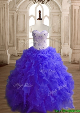 Most Popular Beaded Bodice and Ruffled Quinceanera Dress with Puffy Skirt