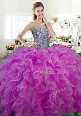 New Arrivals Beaded Bodice and Ruffled Quinceanera Dress in Organza