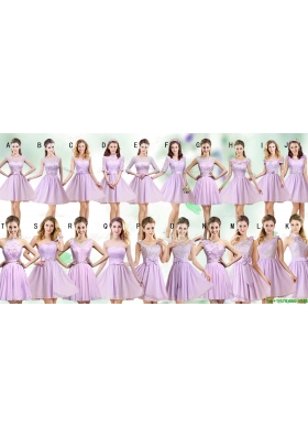 Most Popular Lilac Empire Chiffon Bridesmaid Dresses in Mini Length