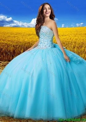 New Arrivals Really Puffy Strapless Tulle Quinceanera Dress with Bowknot and Beading