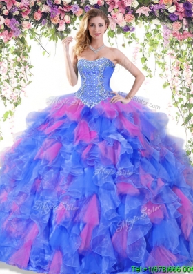 Best Selling Ruffled and Beaded Quinceanera Dress in Organza