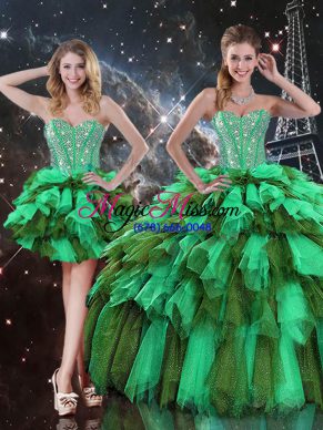 Lovely Floor Length Multi-color Sweet 16 Dress Sweetheart Sleeveless Lace Up