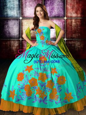 Vintage Multi-color Sleeveless Satin Lace Up Quinceanera Dresses for Military Ball and Sweet 16 and Quinceanera