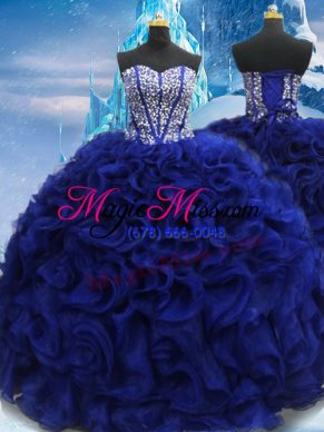 Elegant Sweetheart Sleeveless Fabric With Rolling Flowers Sweet 16 Quinceanera Dress Beading Lace Up