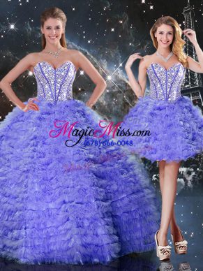 Edgy Purple Lace Up Quince Ball Gowns Embroidery Sleeveless Floor Length