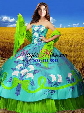 Floor Length Multi-color Sweet 16 Quinceanera Dress Sweetheart Sleeveless Lace Up