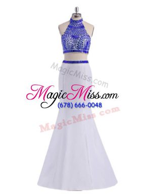 Sleeveless Criss Cross Floor Length Beading