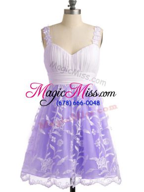 Vintage Lavender Straps Neckline Lace Vestidos de Damas Sleeveless Lace Up