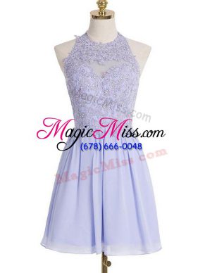 Lavender Bridesmaid Dresses Prom and Party and Wedding Party with Lace Halter Top Sleeveless Lace Up