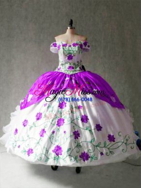 Sweet Organza and Taffeta Cap Sleeves Floor Length Quince Ball Gowns and Embroidery and Ruffles