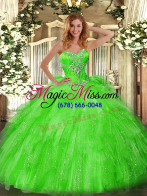 Sweet 16 Quinceanera Dress Sweet 16 and Quinceanera with Beading and Ruffles Sweetheart Sleeveless Lace Up