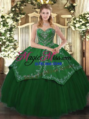 Sleeveless Beading and Pattern Lace Up Sweet 16 Quinceanera Dress