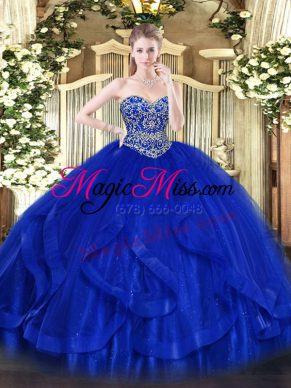 Decent Sleeveless Ruffles Lace Up Ball Gown Prom Dress