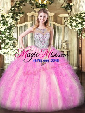 Floor Length Lilac Quinceanera Gown Scoop Sleeveless Zipper