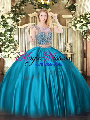 Free and Easy Satin Sleeveless Floor Length Quinceanera Dress and Beading