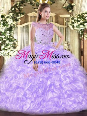 Fashionable Bateau Sleeveless Zipper 15 Quinceanera Dress Lavender Tulle