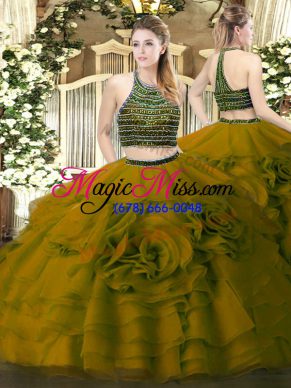 Discount Tulle Sleeveless Floor Length Quinceanera Dresses and Beading and Ruffled Layers