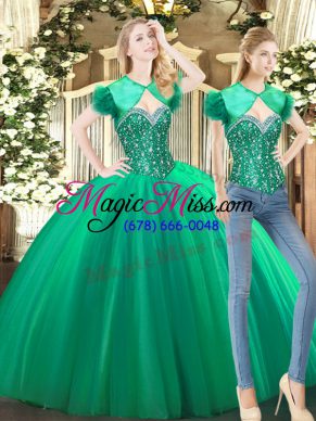 Inexpensive Floor Length Ball Gowns Sleeveless Green Sweet 16 Quinceanera Dress Lace Up