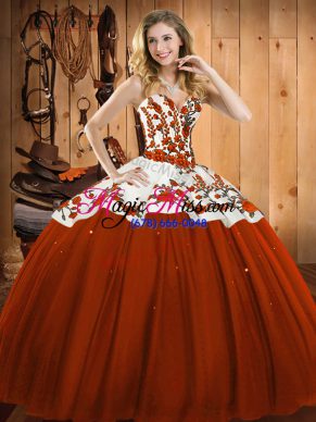 Sleeveless Lace Up Floor Length Embroidery Quinceanera Dress