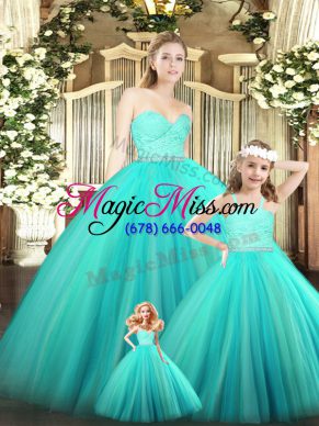Sleeveless Beading and Lace Zipper Quinceanera Dresses