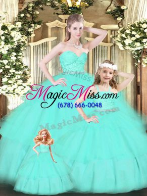 Most Popular Sleeveless Lace and Ruffled Layers Zipper 15 Quinceanera Dress