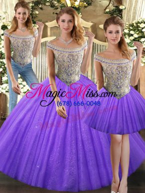 Superior Sleeveless Beading Lace Up 15 Quinceanera Dress