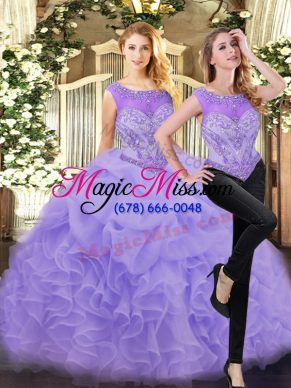 Sleeveless Beading and Ruffles Zipper Sweet 16 Dresses