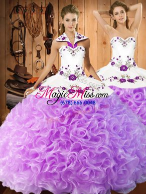 Artistic Sleeveless Embroidery Lace Up 15th Birthday Dress