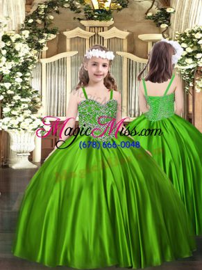 Superior Sleeveless Beading Lace Up Kids Pageant Dress