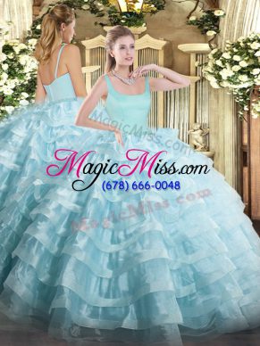Best Selling Sleeveless Zipper Floor Length Beading and Ruffled Layers Quinceanera Dresses