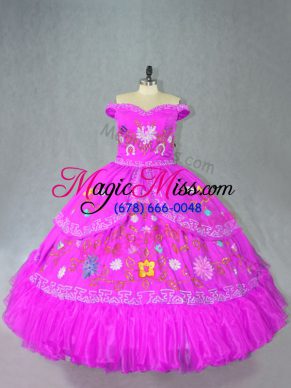 Nice Satin Sleeveless Floor Length Quince Ball Gowns and Embroidery