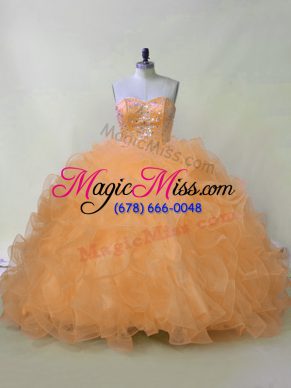 Latest Sleeveless Lace Up Beading and Ruffles Quinceanera Gown