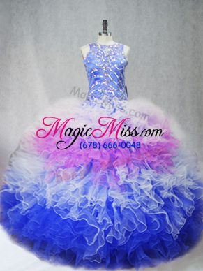 Charming Multi-color Sweet 16 Quinceanera Dress Scoop Sleeveless Zipper