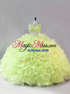 Gorgeous Sleeveless Beading and Ruffles Zipper 15th Birthday Dress