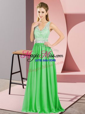Romantic Sleeveless Chiffon Backless Prom Dresses for Prom and Party and Military Ball