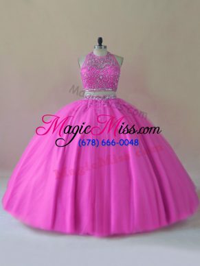 Custom Designed Tulle Sleeveless Floor Length Sweet 16 Dresses and Beading