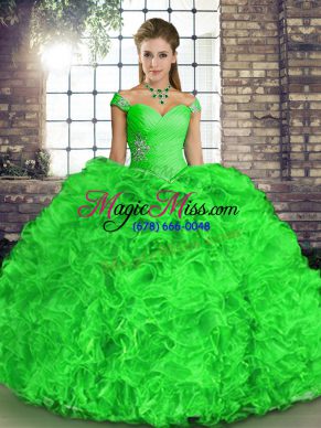 Floor Length Ball Gowns Sleeveless Green Quinceanera Dress Lace Up