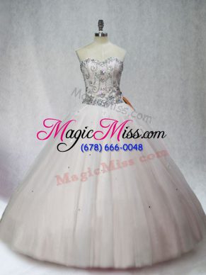 Stunning Sleeveless Beading Lace Up 15 Quinceanera Dress