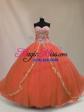 Tulle Sleeveless Sweet 16 Dresses Brush Train and Beading