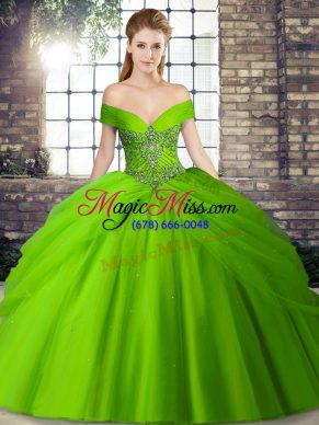 Modest Lace Up Quinceanera Gown Beading and Pick Ups Sleeveless Brush Train